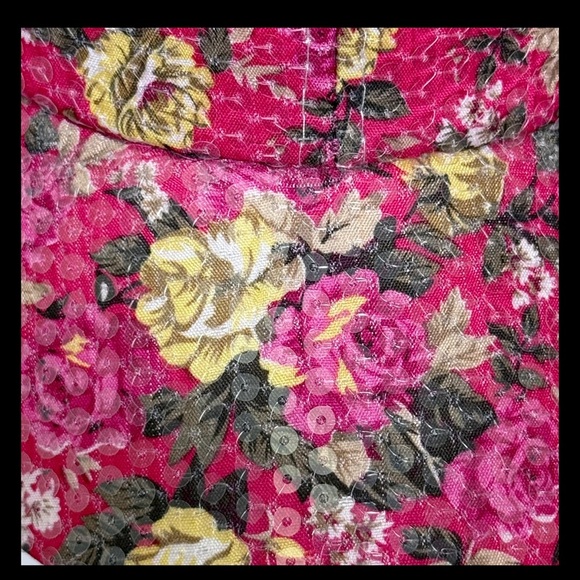 Women's Floral Sequins Sparkly Pink Baseball Cap Hat Adjustable Strap Spring - Picture 3 of 16